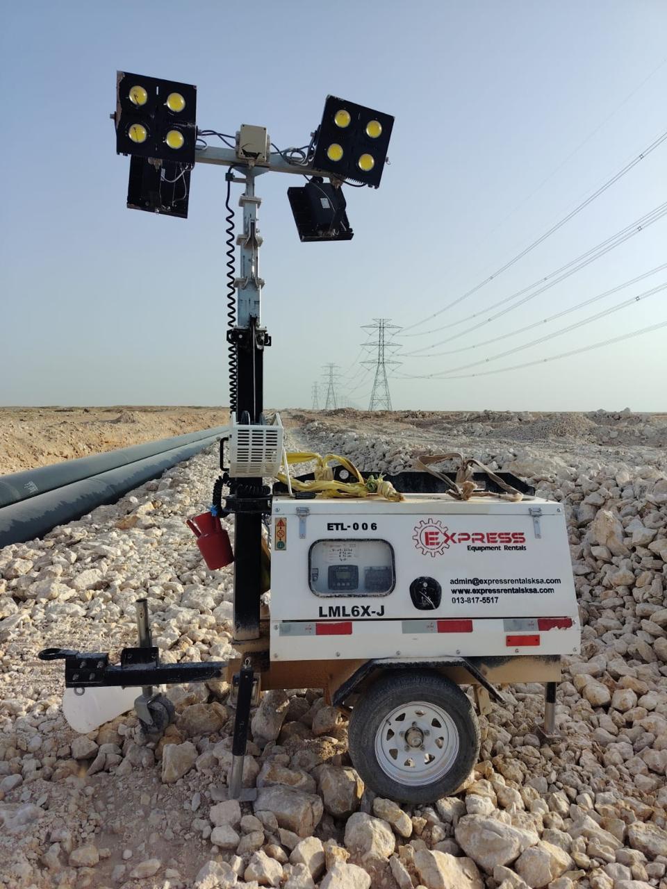 إكسبرس رنتلز — 2   Tower Light في موقع مشروع بالمملكة